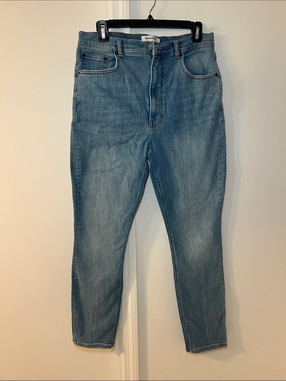 Reformation Light Wash High Rise Straight Leg Jeans 6-8
